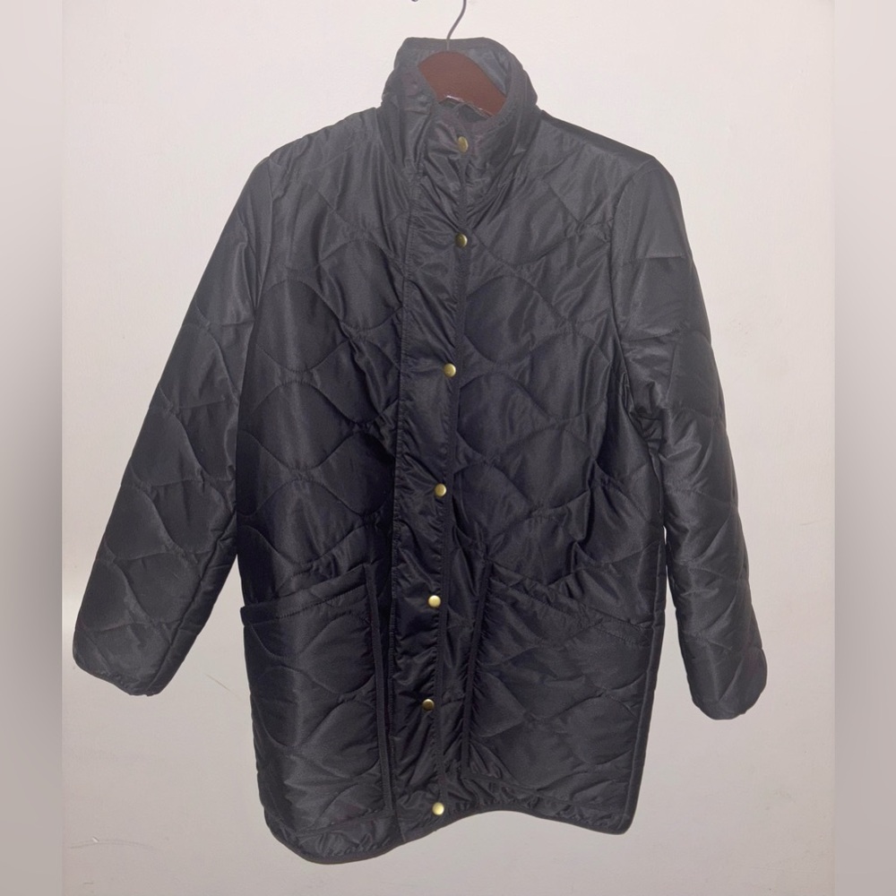 Quince Featherless Quilted Long Puffer Jacket Black Medium Preppy Minimalist - Picture 5 of 16